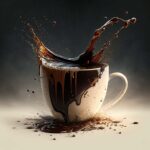 Tazza di caffè amaro su un tavolo, simbolo delle abitudini quotidiane di consumo.