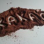 Semi di cacao amaro su sfondo bianco, simbolo dei benefici per l'umore.